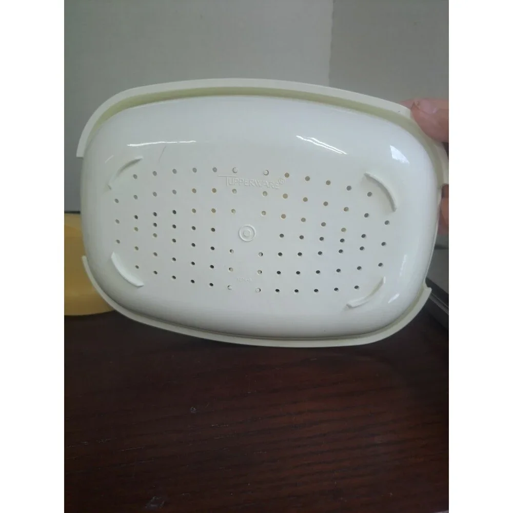 Vtg 1970s Tupperware 3peice Vegetable/Rice Steamer Set Harvest Gold 1273-5